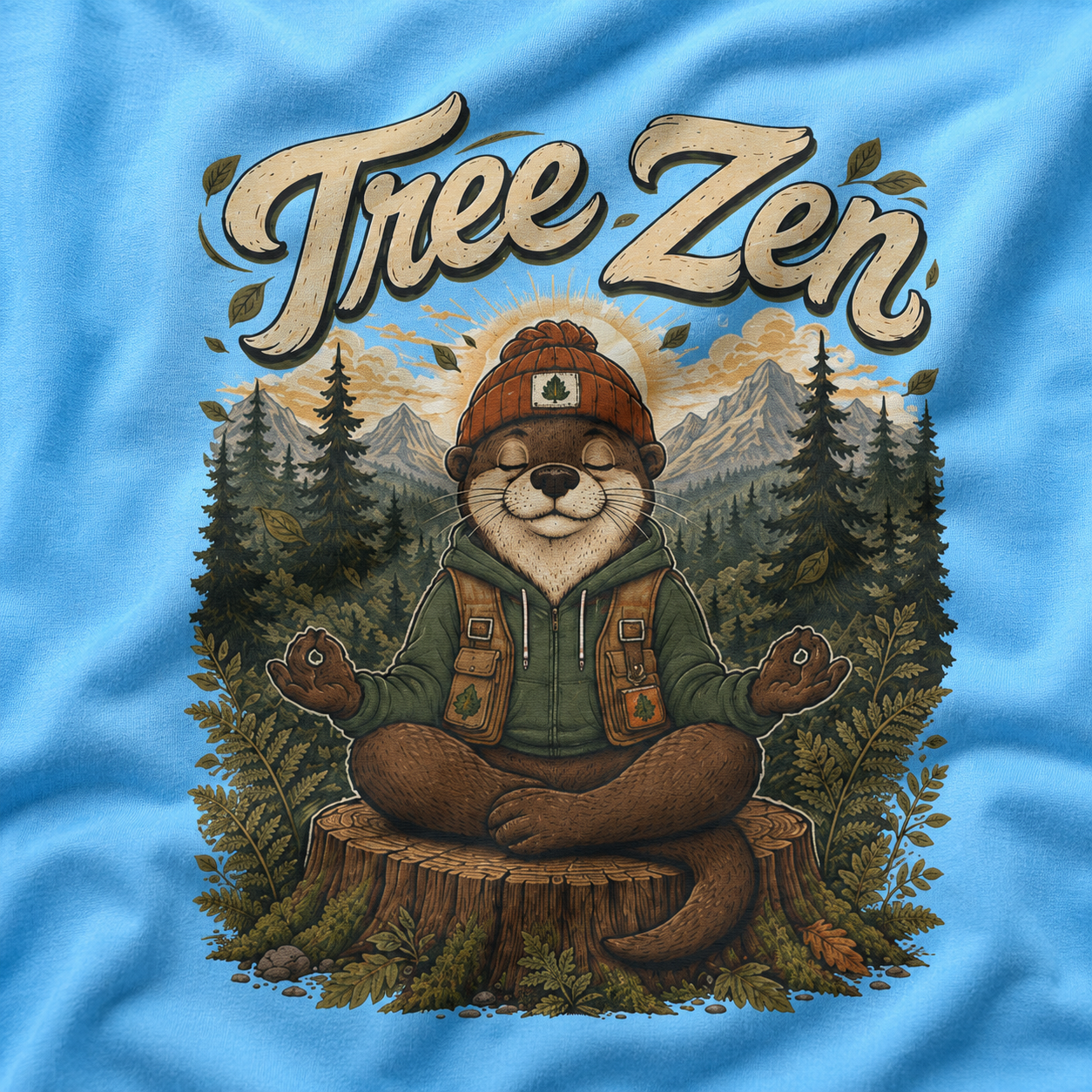 Tree Zen Version 3 with Forest and Mountains in background T‑Shirt