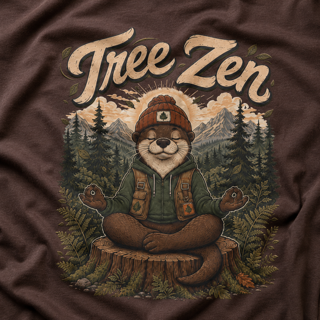 Tree Zen Version 3 with Forest and Mountains in background T‑Shirt
