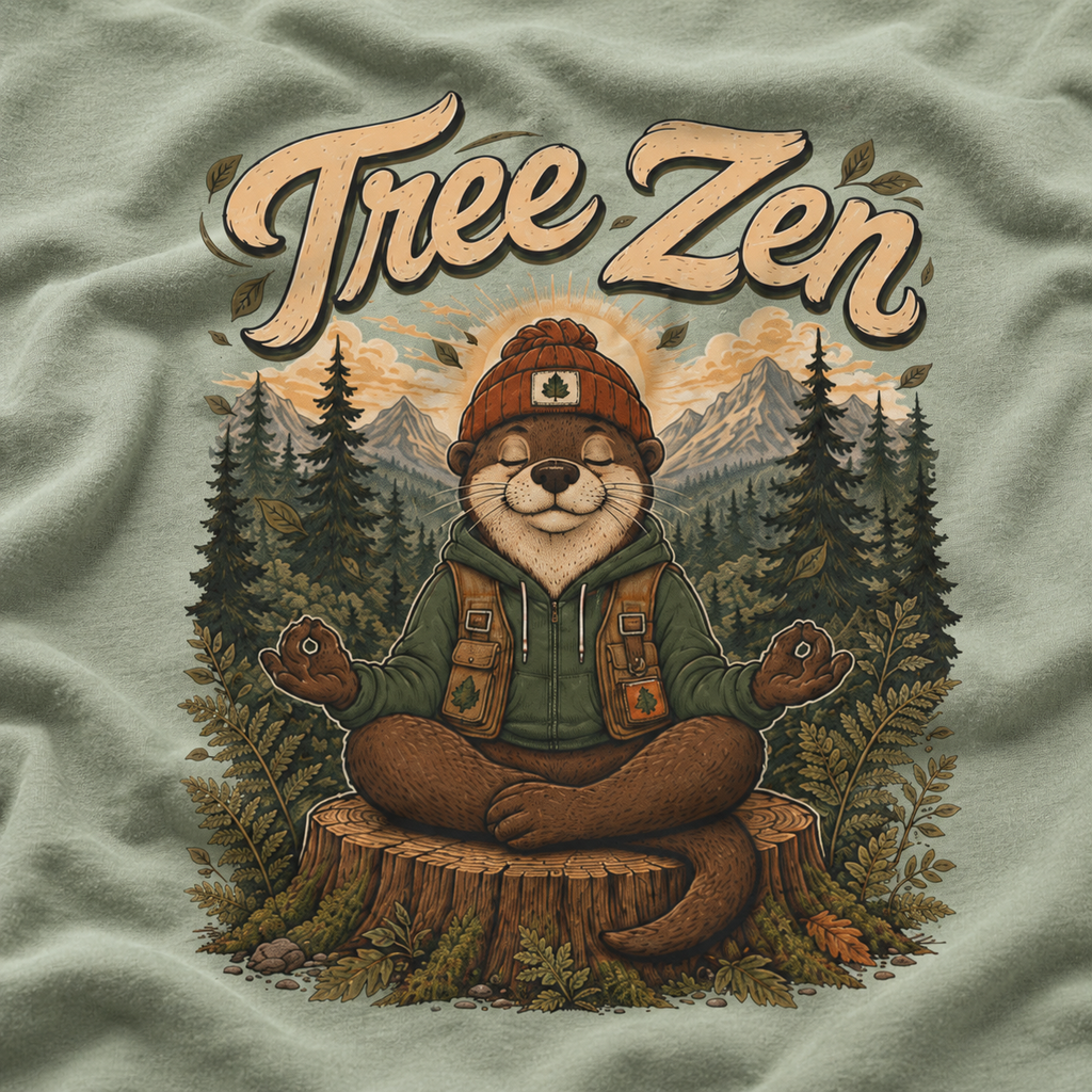Tree Zen Version 3 with Forest and Mountains in background T‑Shirt