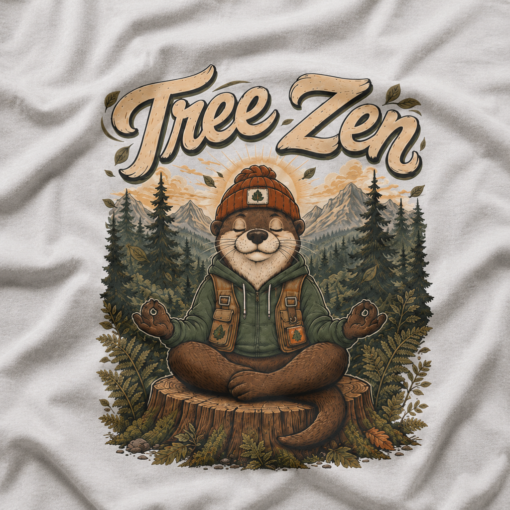 Tree Zen Version 3 with Forest and Mountains in background T‑Shirt