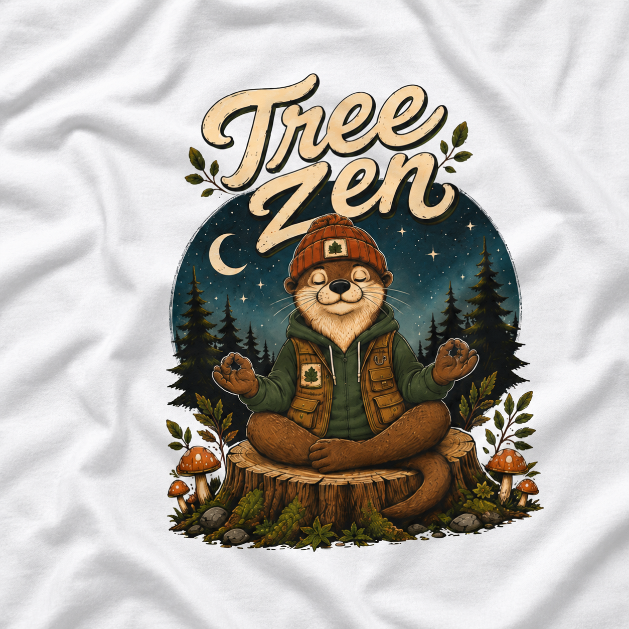 Tree Zen Version 4 Nighttime Forest T‑Shirt