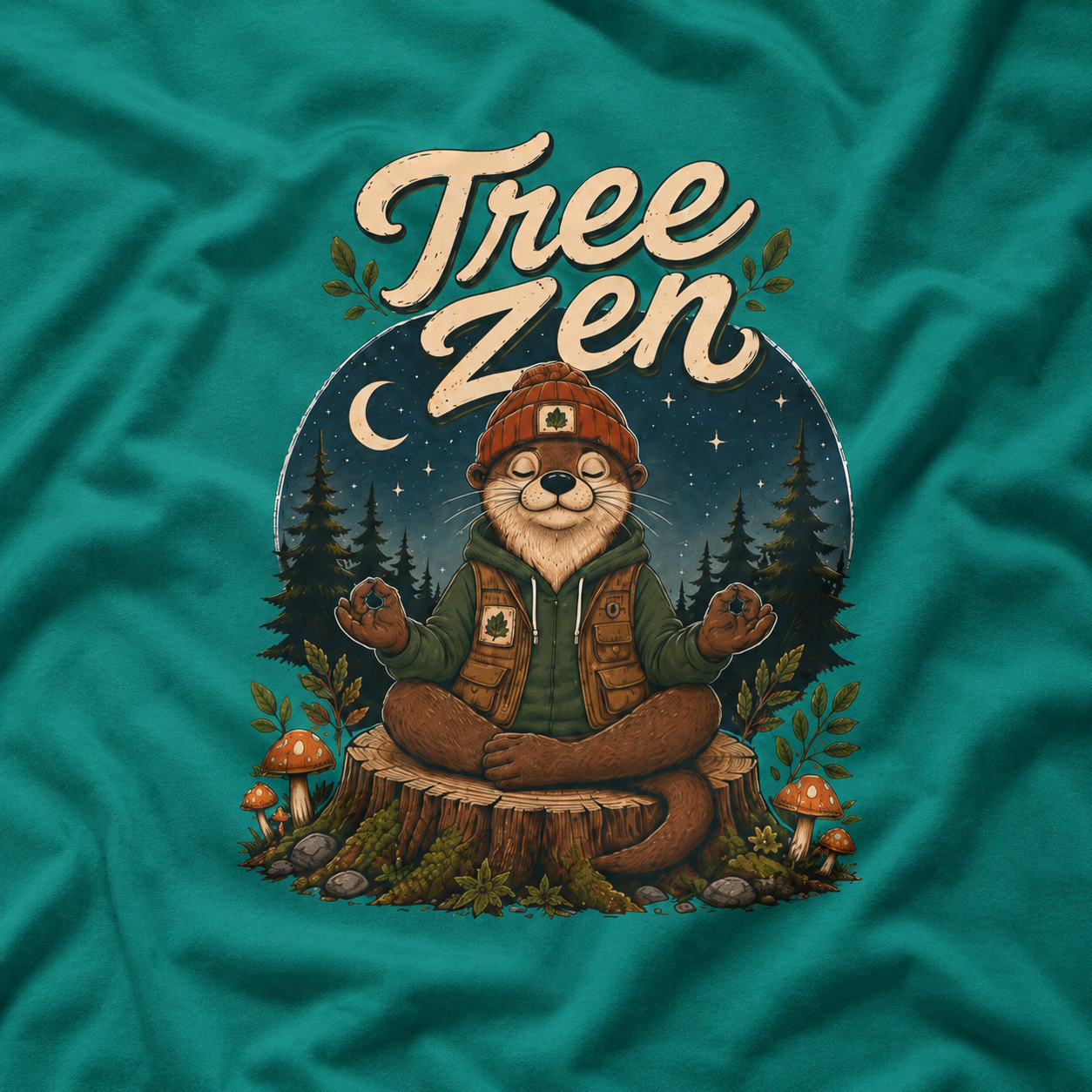 Tree Zen Version 4 Nighttime Forest T‑Shirt