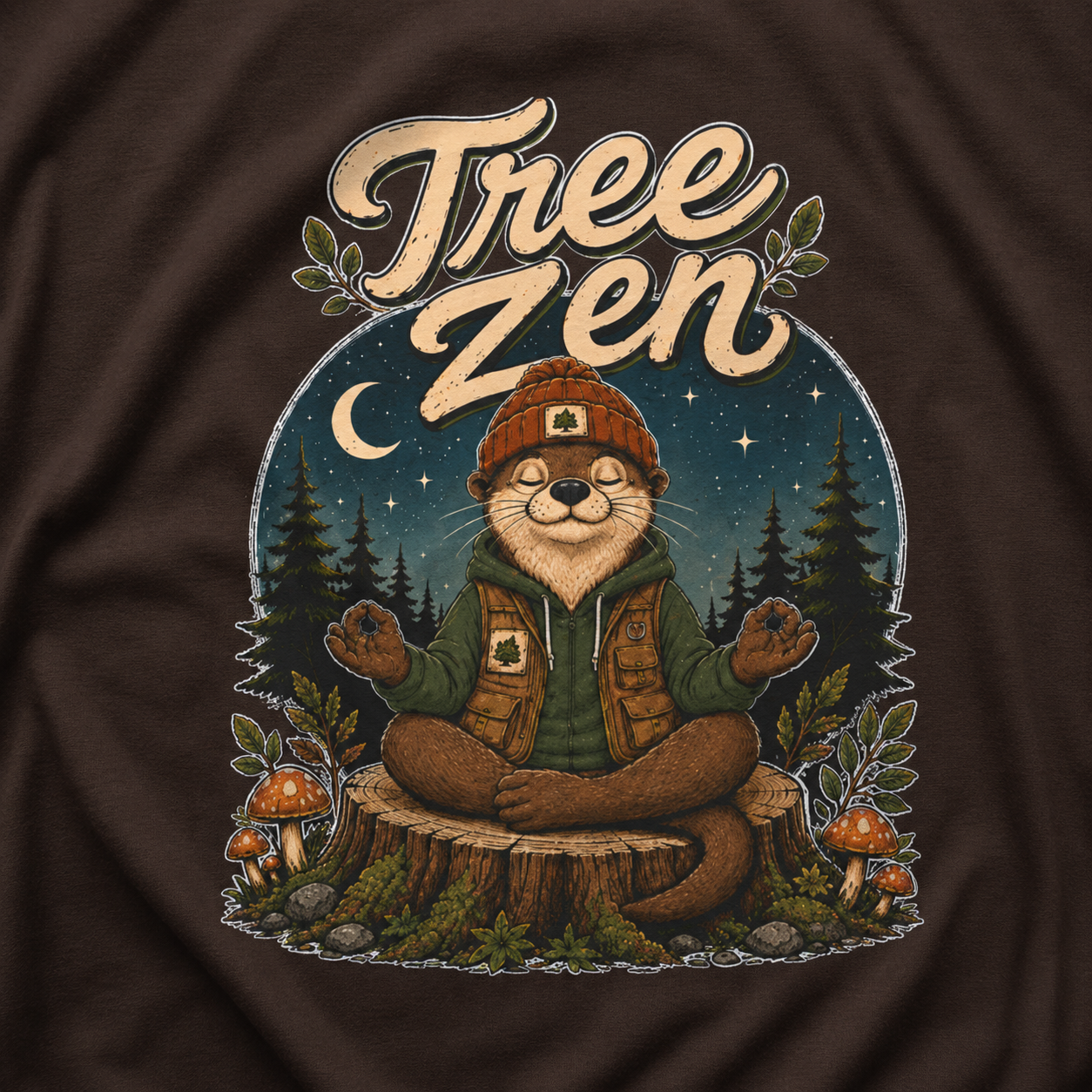 Tree Zen Version 4 Nighttime Forest T‑Shirt