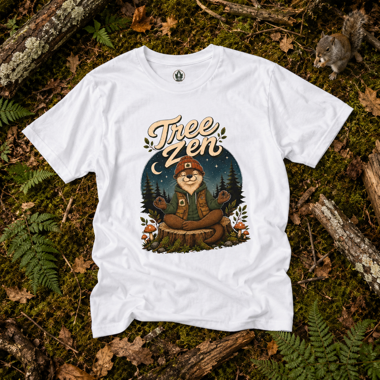 Tree Zen Version 4 Nighttime Forest T‑Shirt