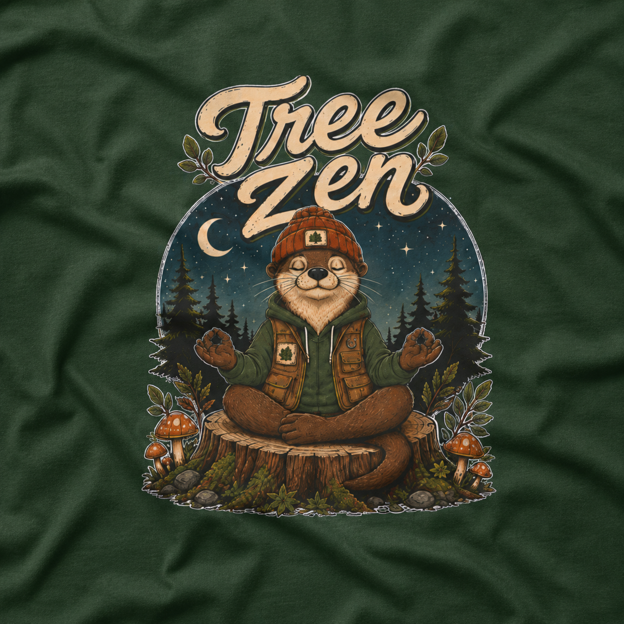 Tree Zen Version 4 Nighttime Forest T‑Shirt