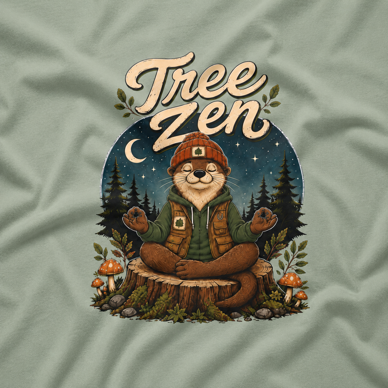 Tree Zen Version 4 Nighttime Forest T‑Shirt