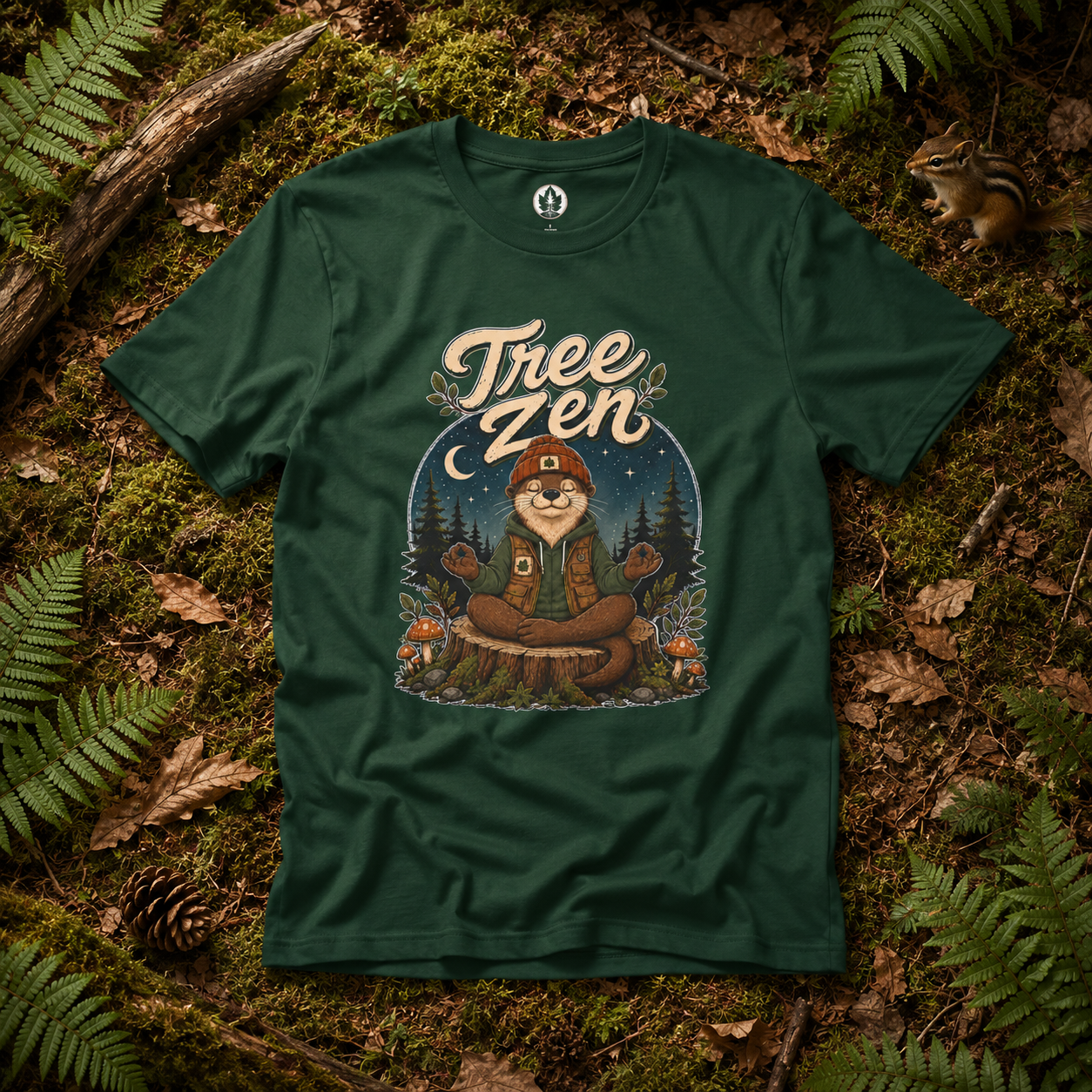 Tree Zen Version 4 Nighttime Forest T‑Shirt
