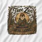 Tree Zen Version 2 Tree Rings and Oak Leaves background T‑Shirt