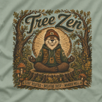 Tree Zen Version 2 Tree Rings and Oak Leaves background T‑Shirt