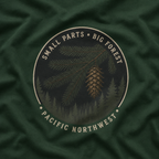 Pacific Northwest Tree T‑Shirt — “Small Parts - Big Forest” Tee