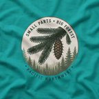 Pacific Northwest Tree T‑Shirt — “Small Parts - Big Forest” Tee