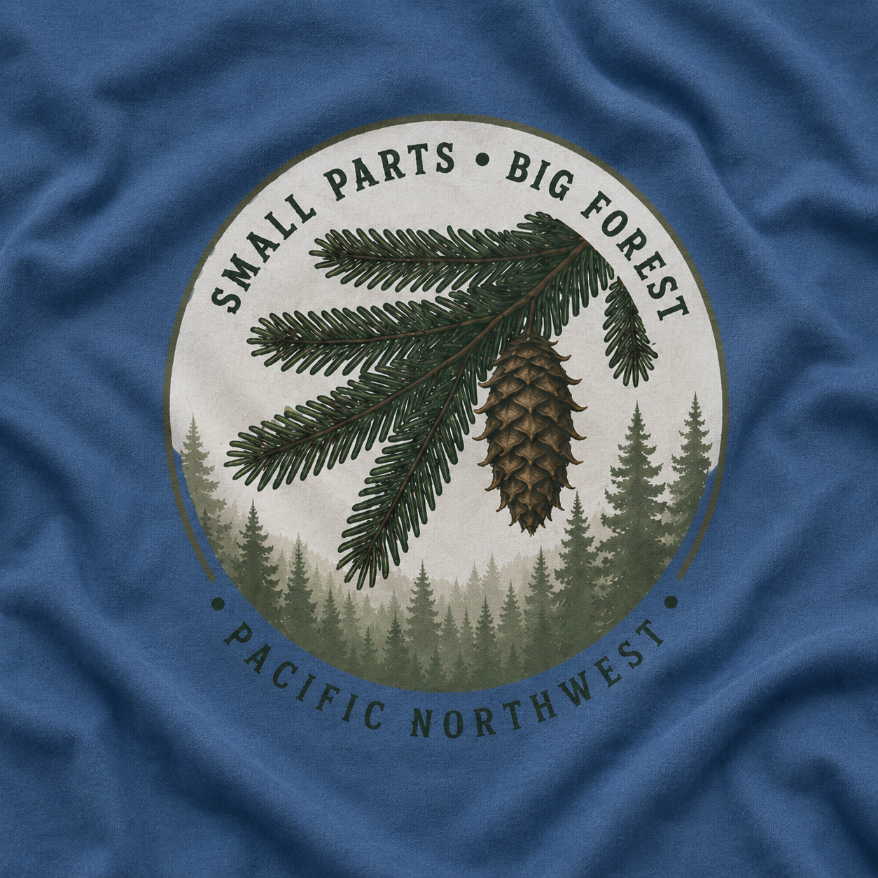 Pacific Northwest Tree T‑Shirt — “Small Parts - Big Forest” Tee