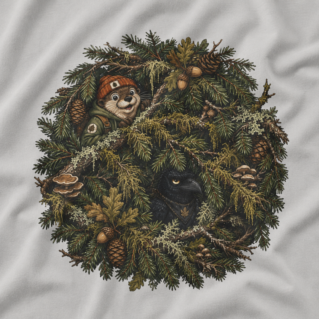 Otto and Echo Hiding in Tree Branches T‑Shirt
