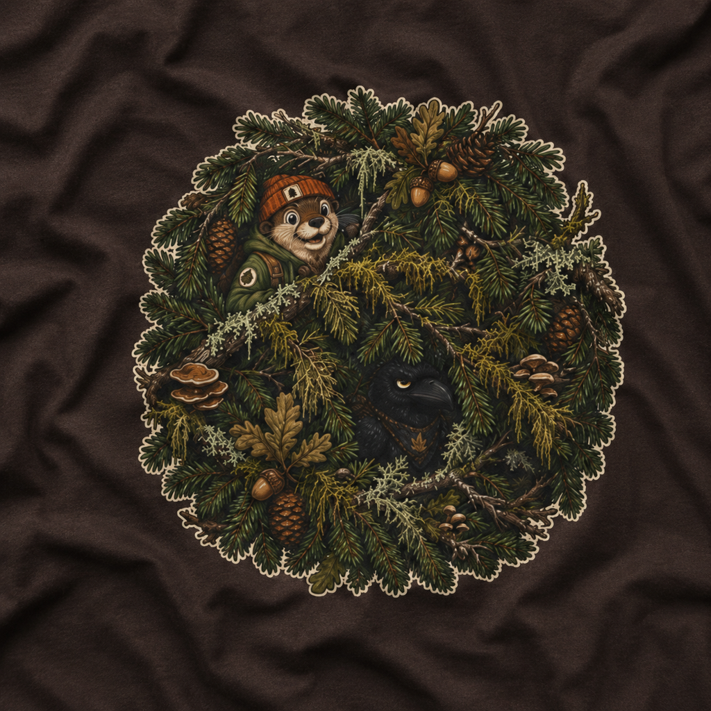 Otto and Echo Hiding in Tree Branches T‑Shirt