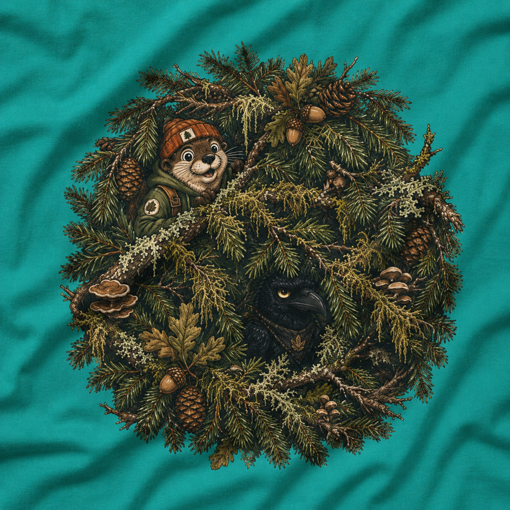 Otto and Echo Hiding in Tree Branches T‑Shirt
