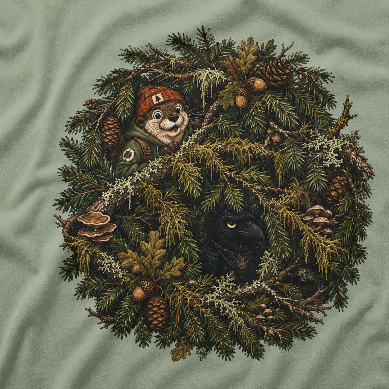 Otto and Echo Hiding in Tree Branches T‑Shirt