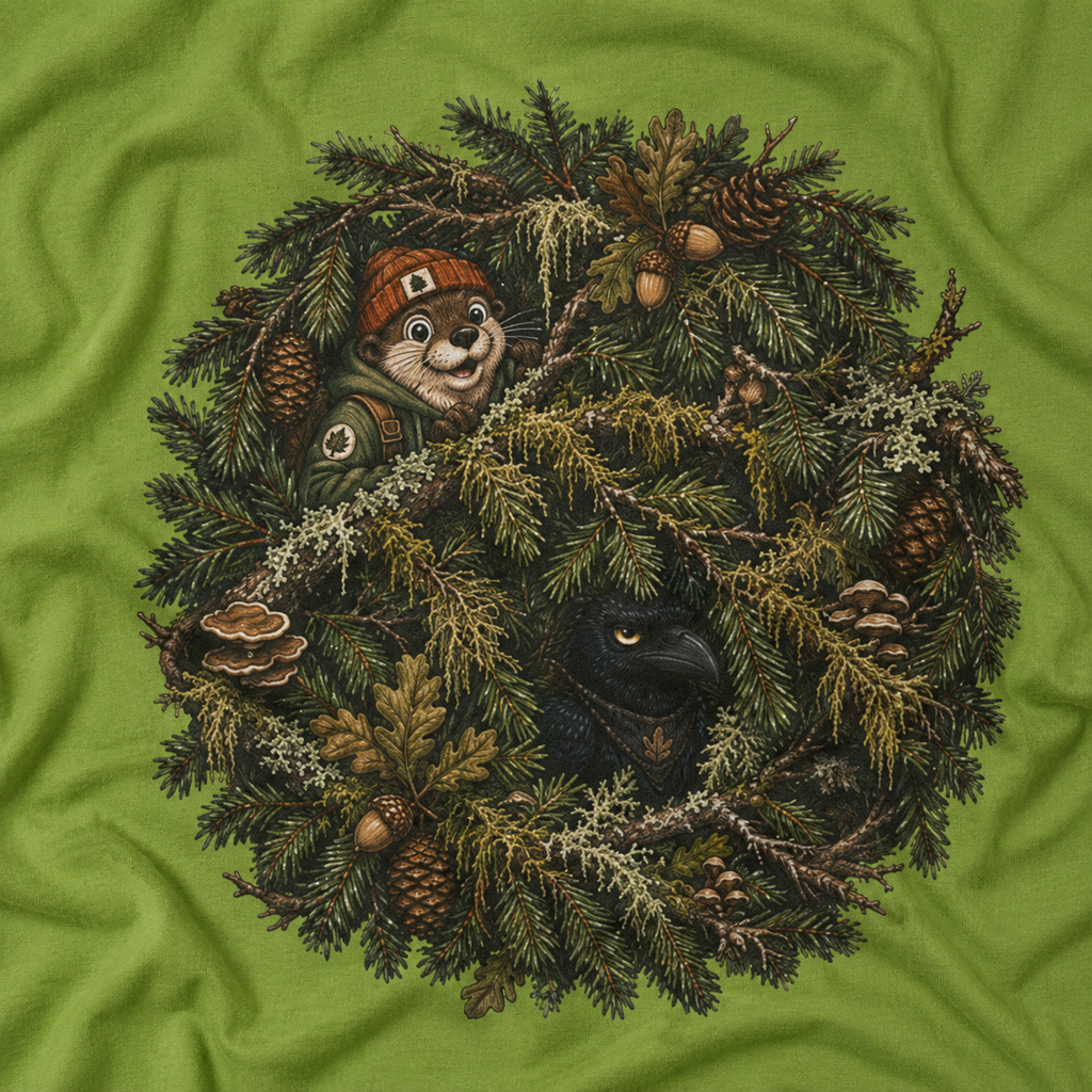 Otto and Echo Hiding in Tree Branches T‑Shirt