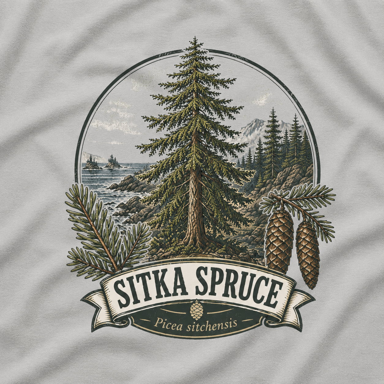 Sitka Spruce, Picea sitchensis T‑Shirt