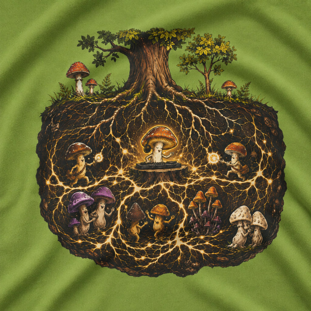 Mushroom Root Party Version 2 T‑Shirt