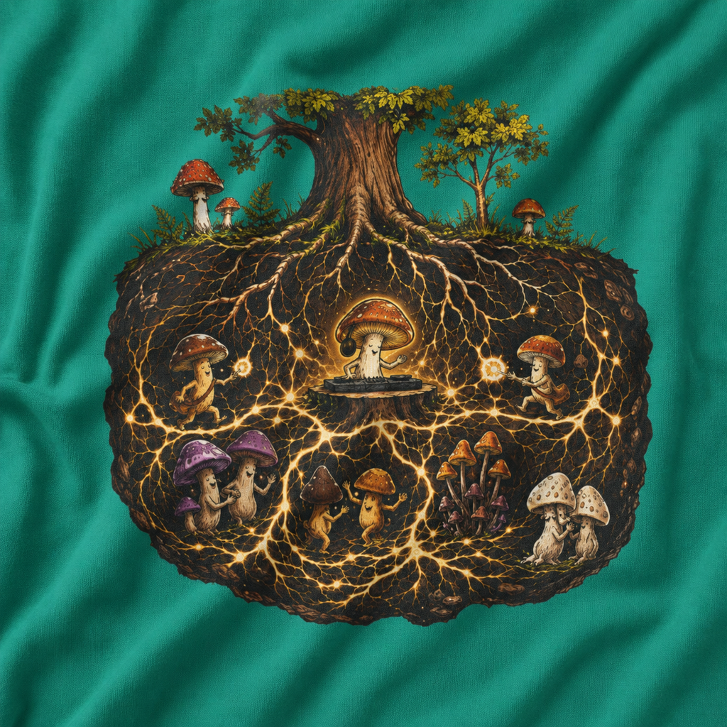 Mushroom Root Party Version 2 T‑Shirt