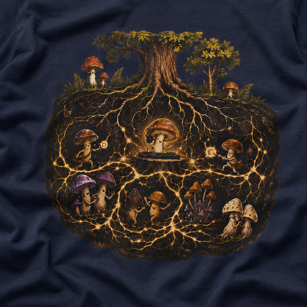 Mushroom Root Party Version 2 T‑Shirt