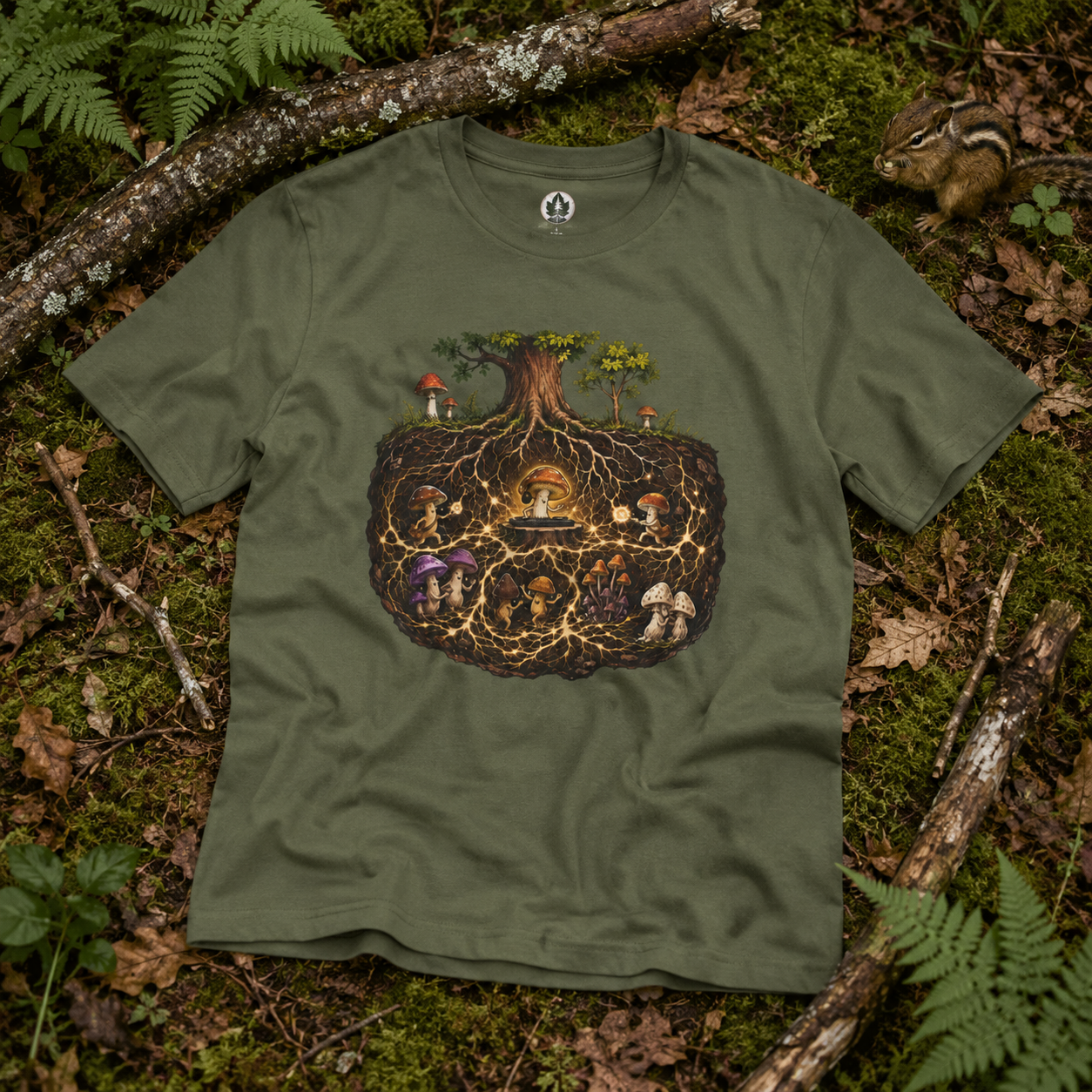 Mushroom Root Party Version 2 T‑Shirt