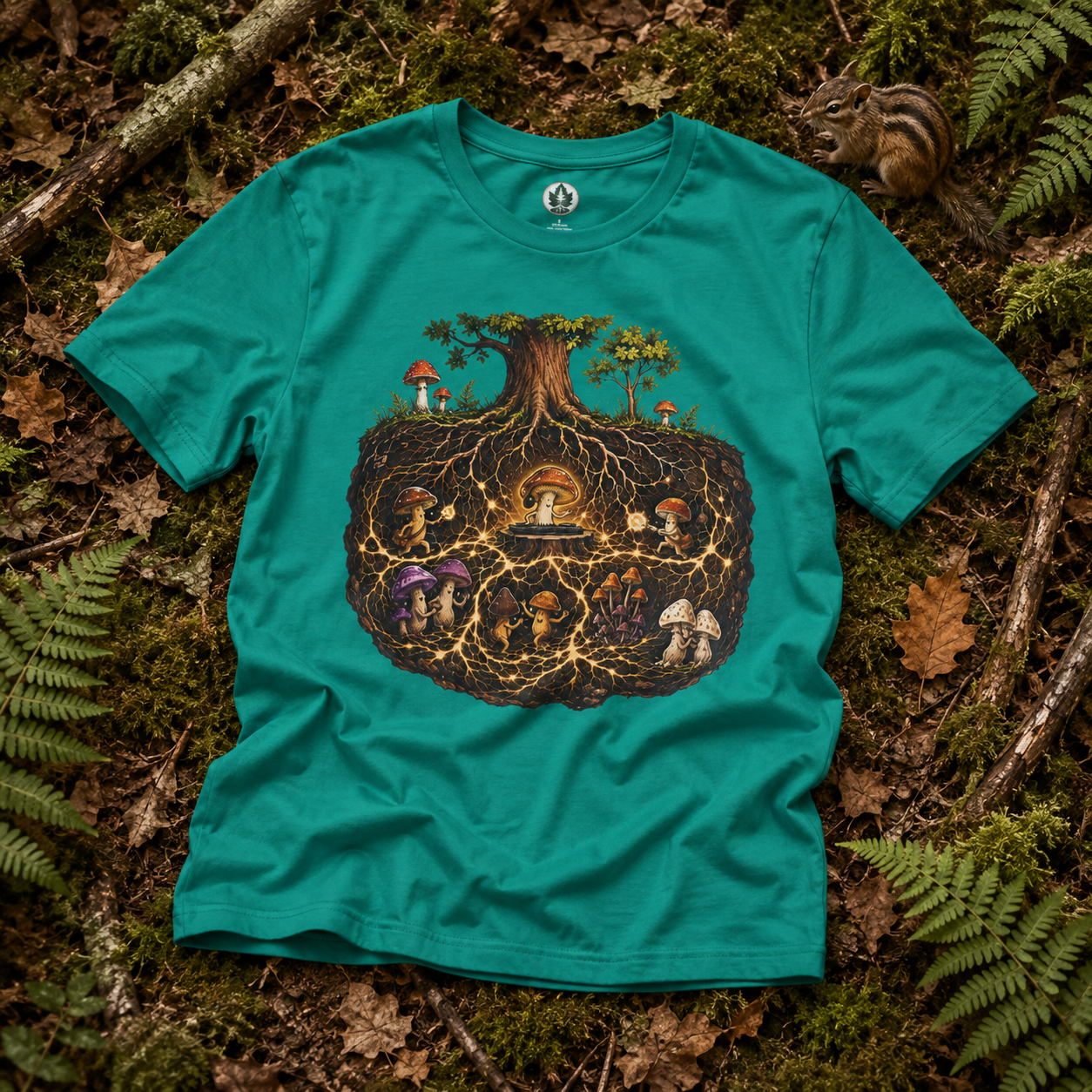 Mushroom Root Party Version 2 T‑Shirt