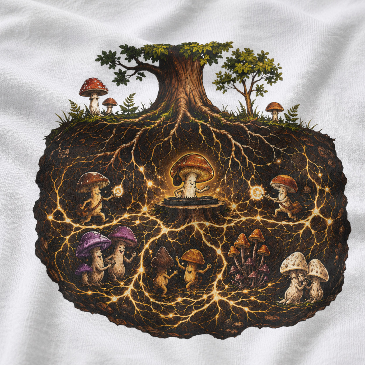 Mushroom Root Party Version 2 T‑Shirt