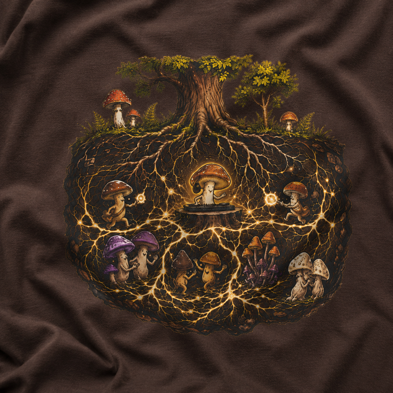 Mushroom Root Party Version 2 T‑Shirt