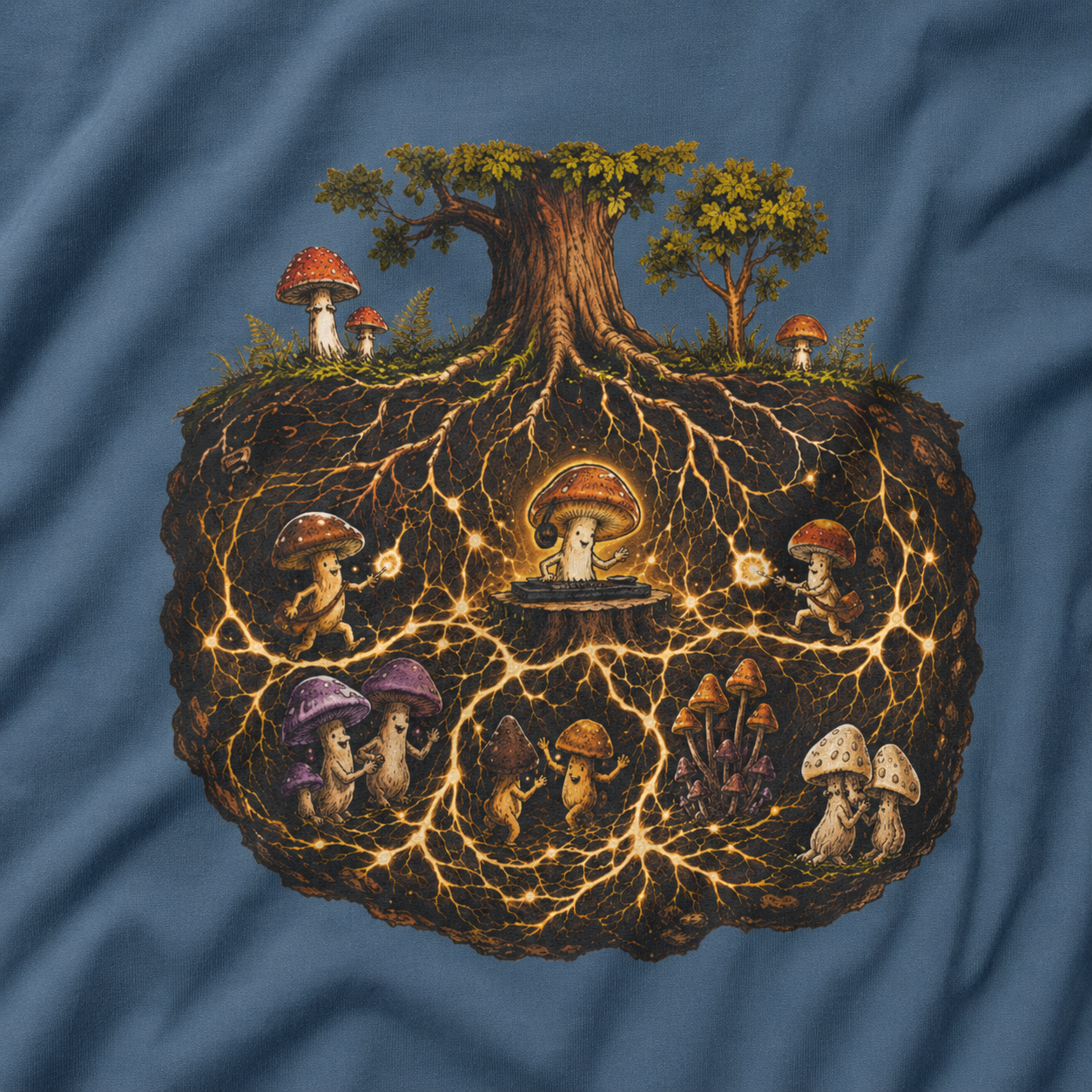 Mushroom Root Party Version 2 T‑Shirt