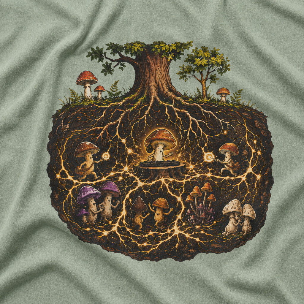Mushroom Root Party Version 2 T‑Shirt