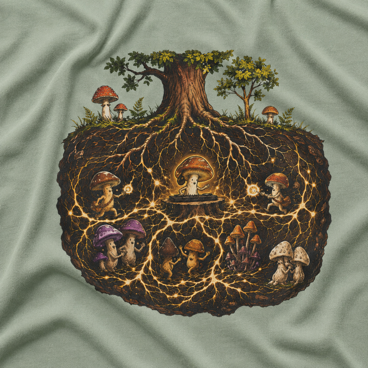 Mushroom Root Party Version 2 T‑Shirt