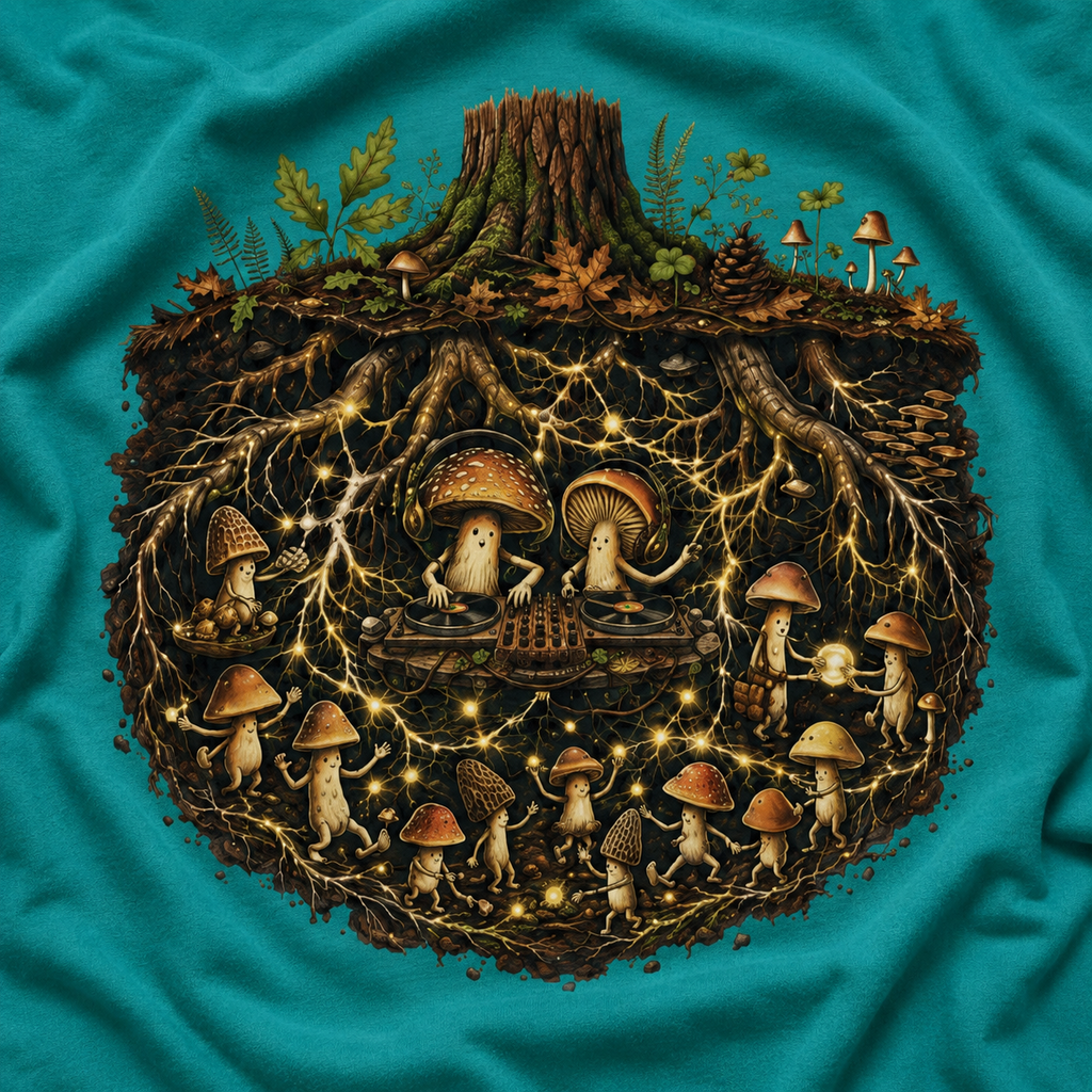 Mushroom Root Party Version One T‑Shirt