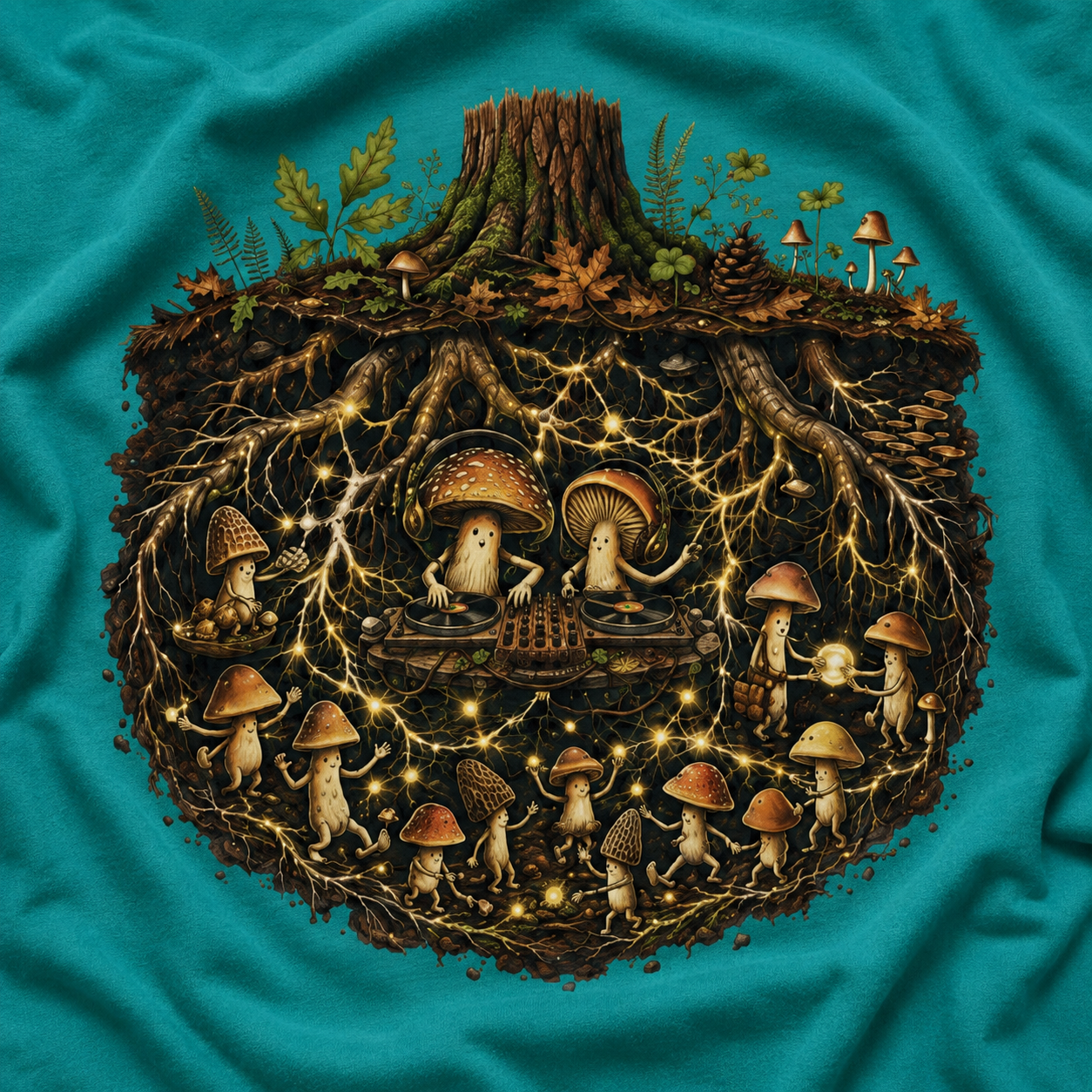 Mushroom Root Party Version One T‑Shirt