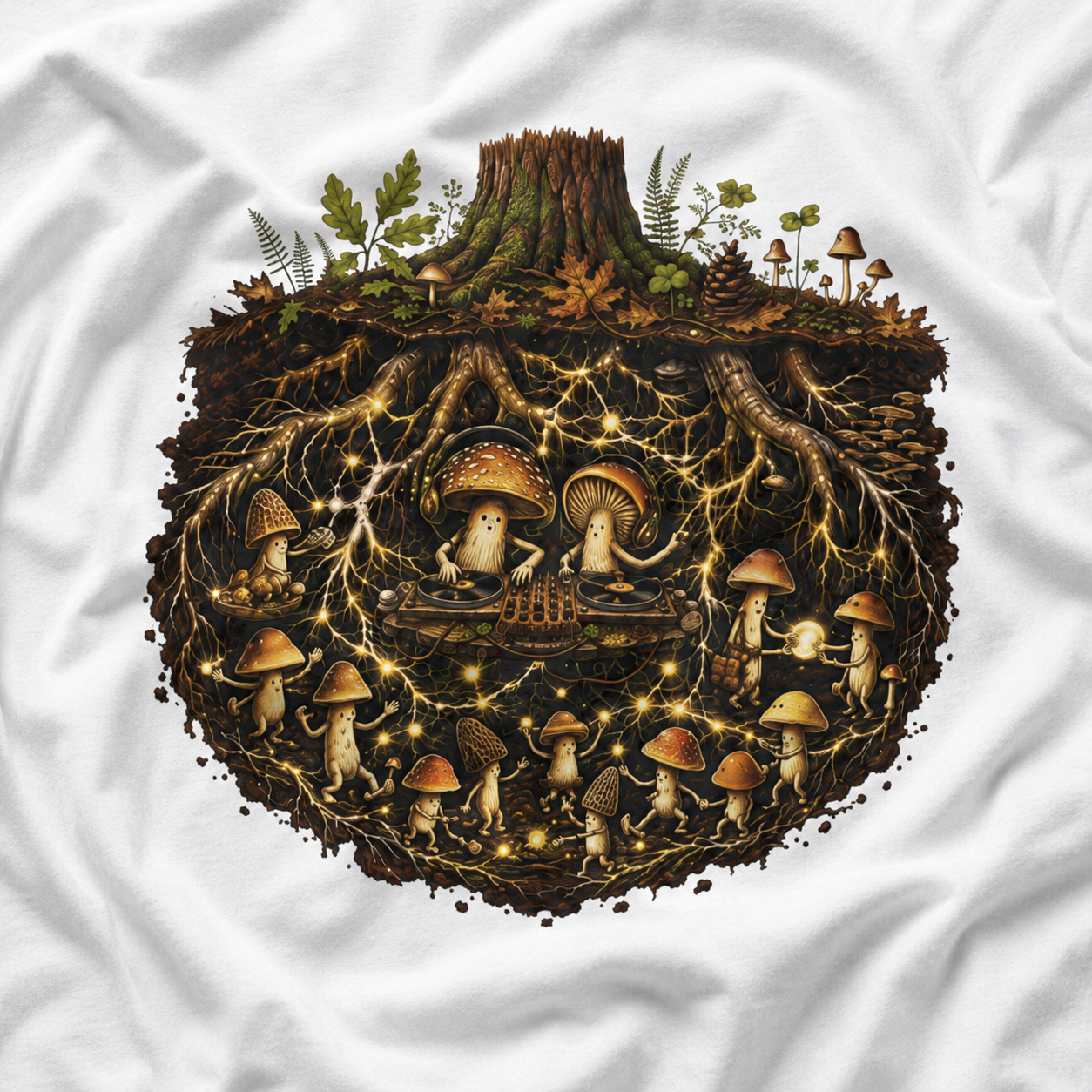 Mushroom Root Party Version One T‑Shirt