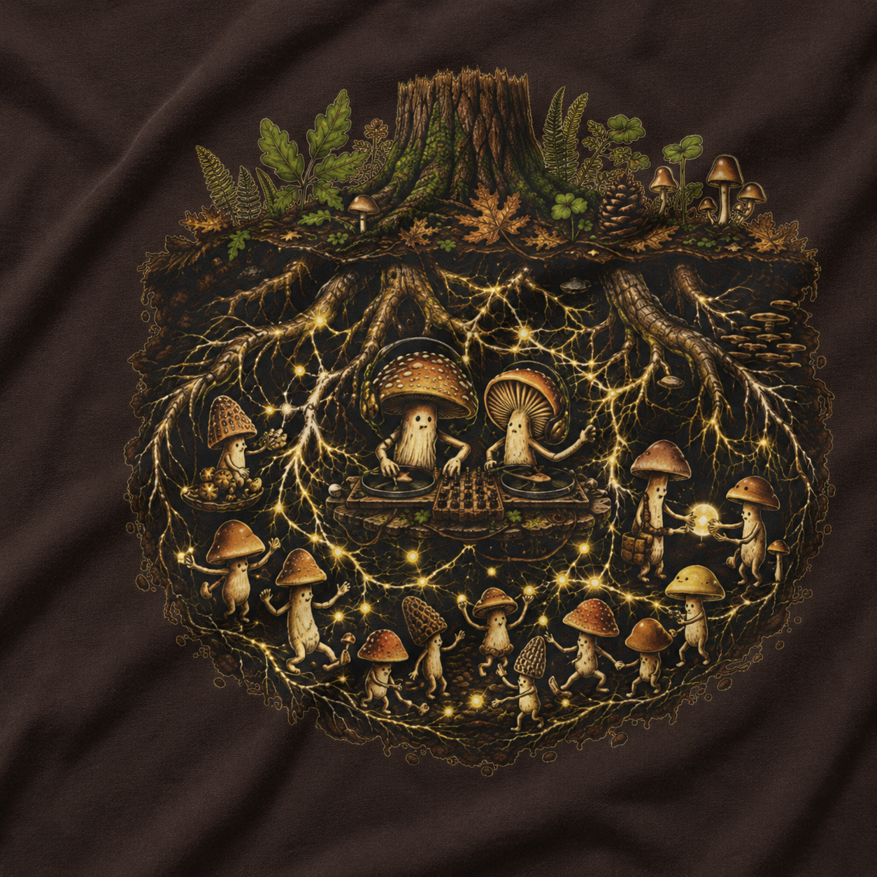 Mushroom Root Party Version One T‑Shirt