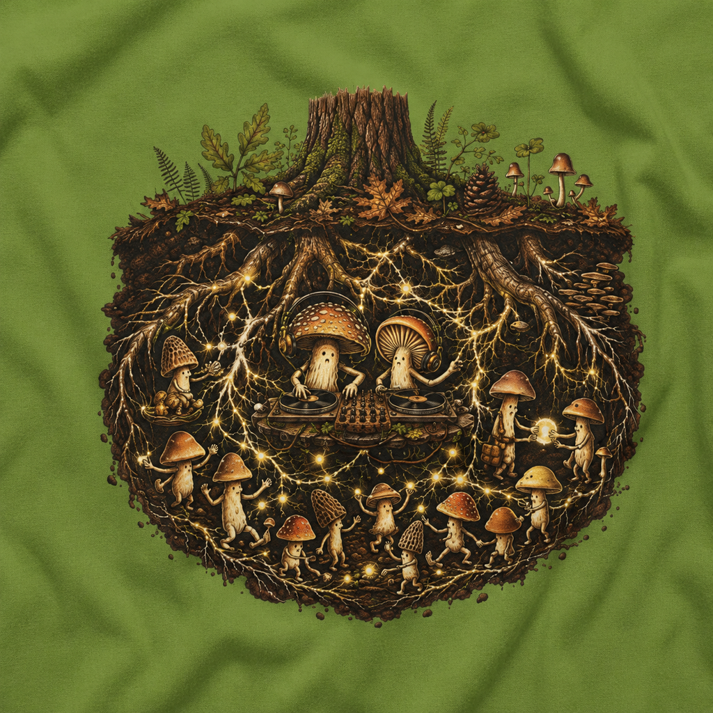 Mushroom Root Party Version One T‑Shirt