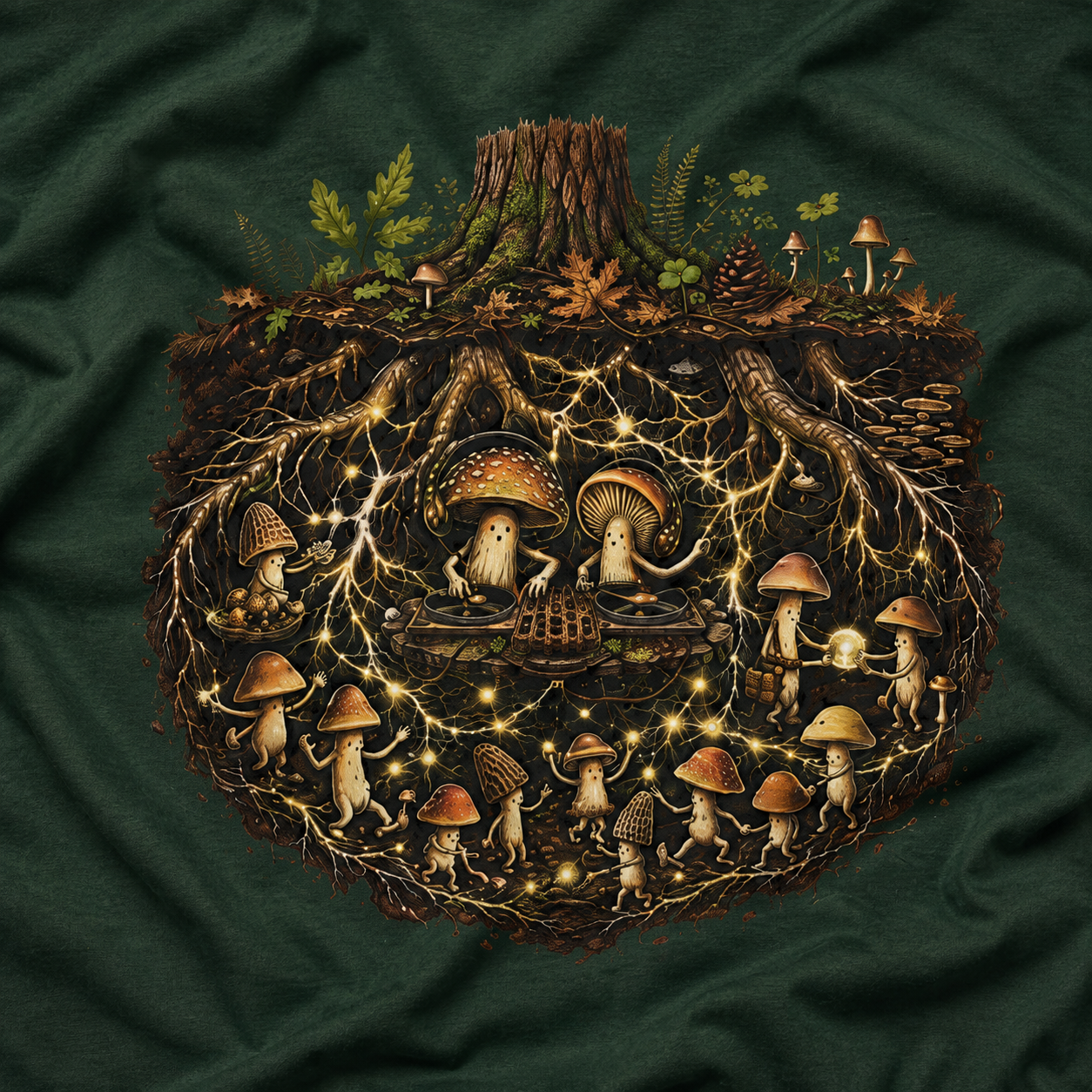 Mushroom Root Party Version One T‑Shirt