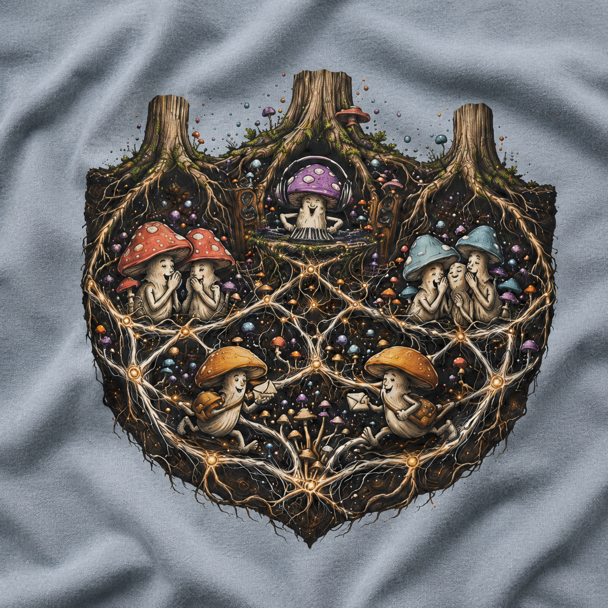 Mushroom Root Party Version 3 T‑Shirt