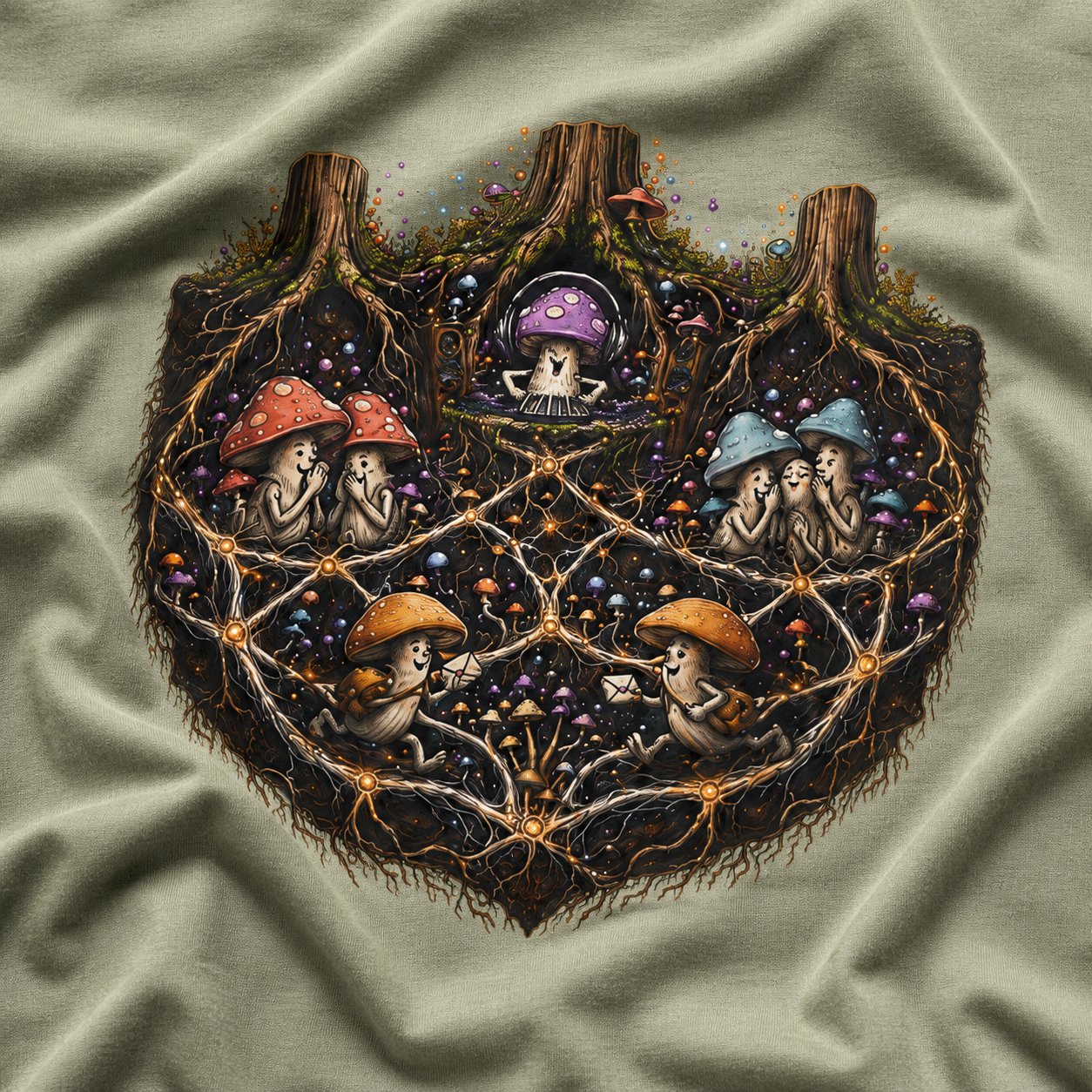 Mushroom Root Party Version 3 T‑Shirt