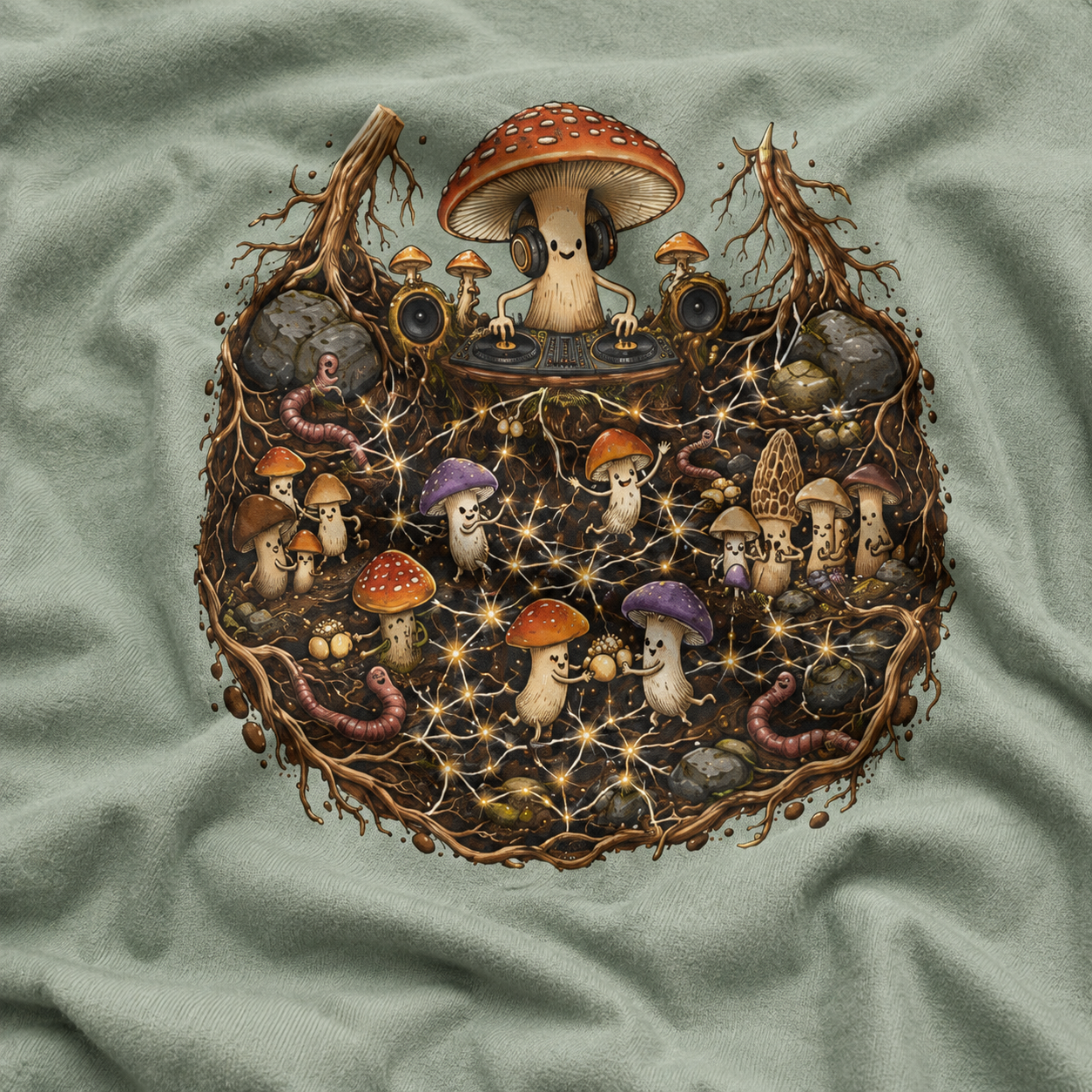 Mushroom Root Party Version 4 T‑Shirt