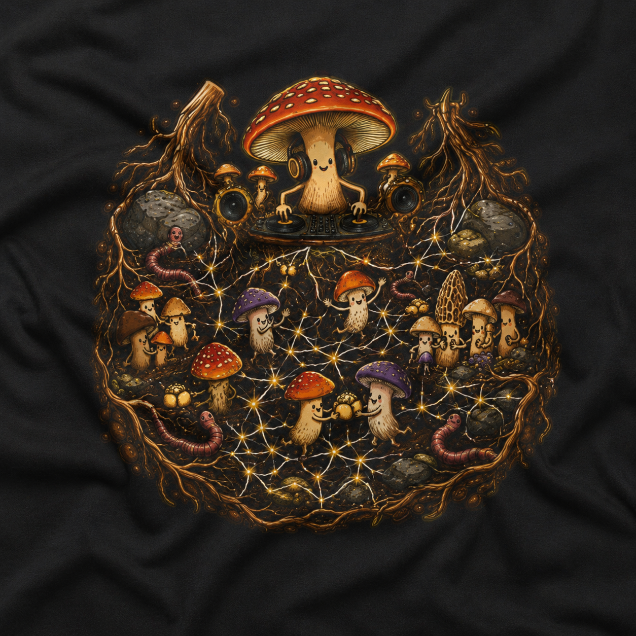 Mushroom Root Party Version 4 T‑Shirt