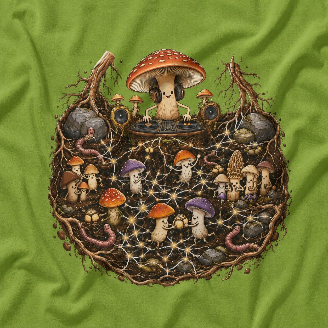Mushroom Root Party Version 4 T‑Shirt