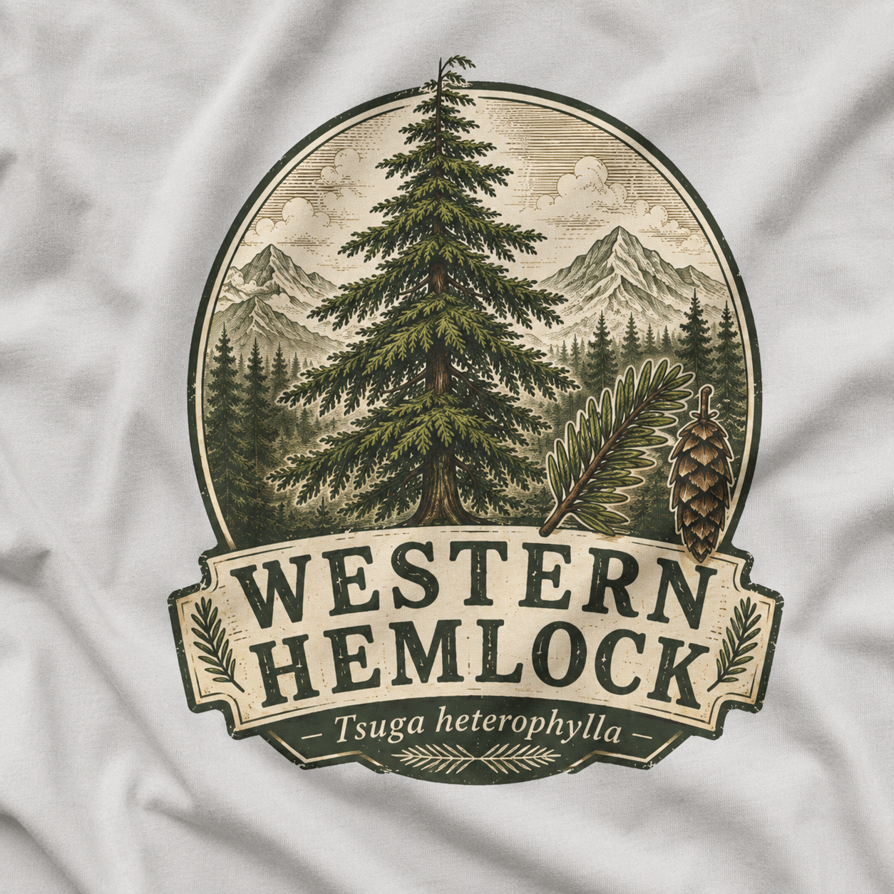 Western Hemlock, Tsuga heterophylla T‑Shirt