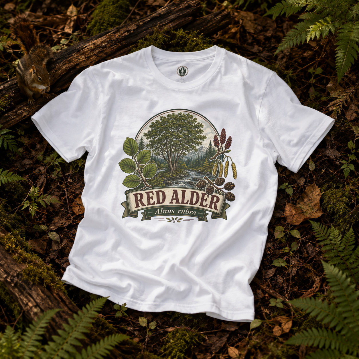 Red Alder, Alnus rubra T‑Shirt