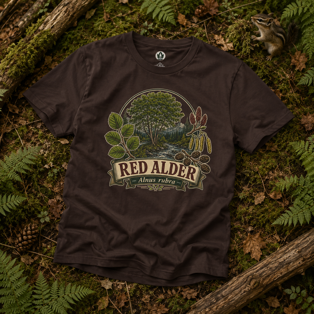 Red Alder, Alnus rubra T‑Shirt
