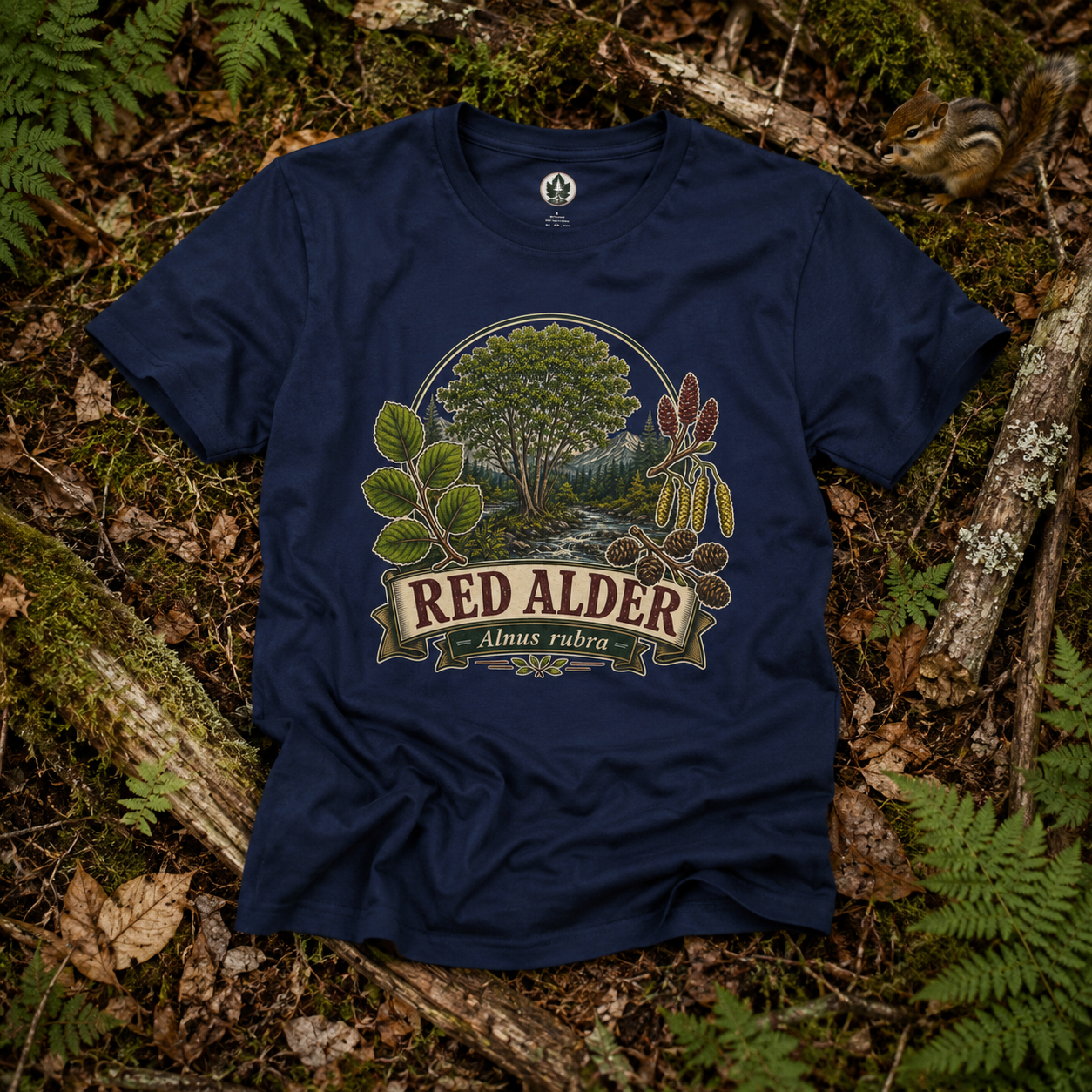 Red Alder, Alnus rubra T‑Shirt