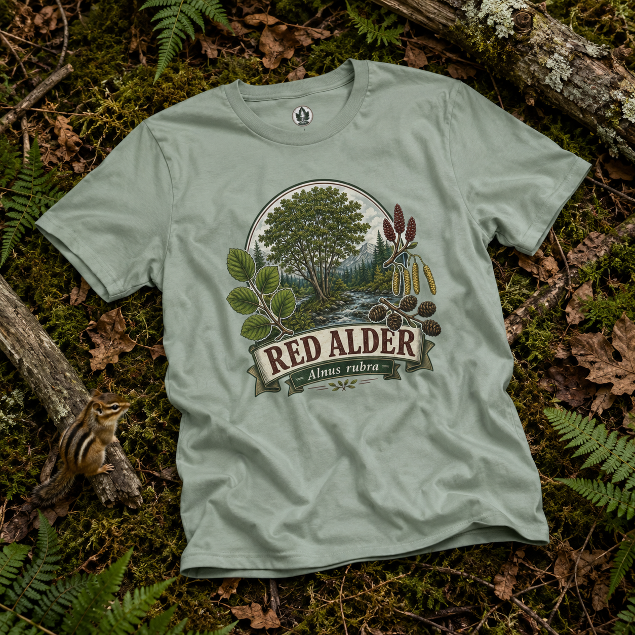 Red Alder, Alnus rubra T‑Shirt