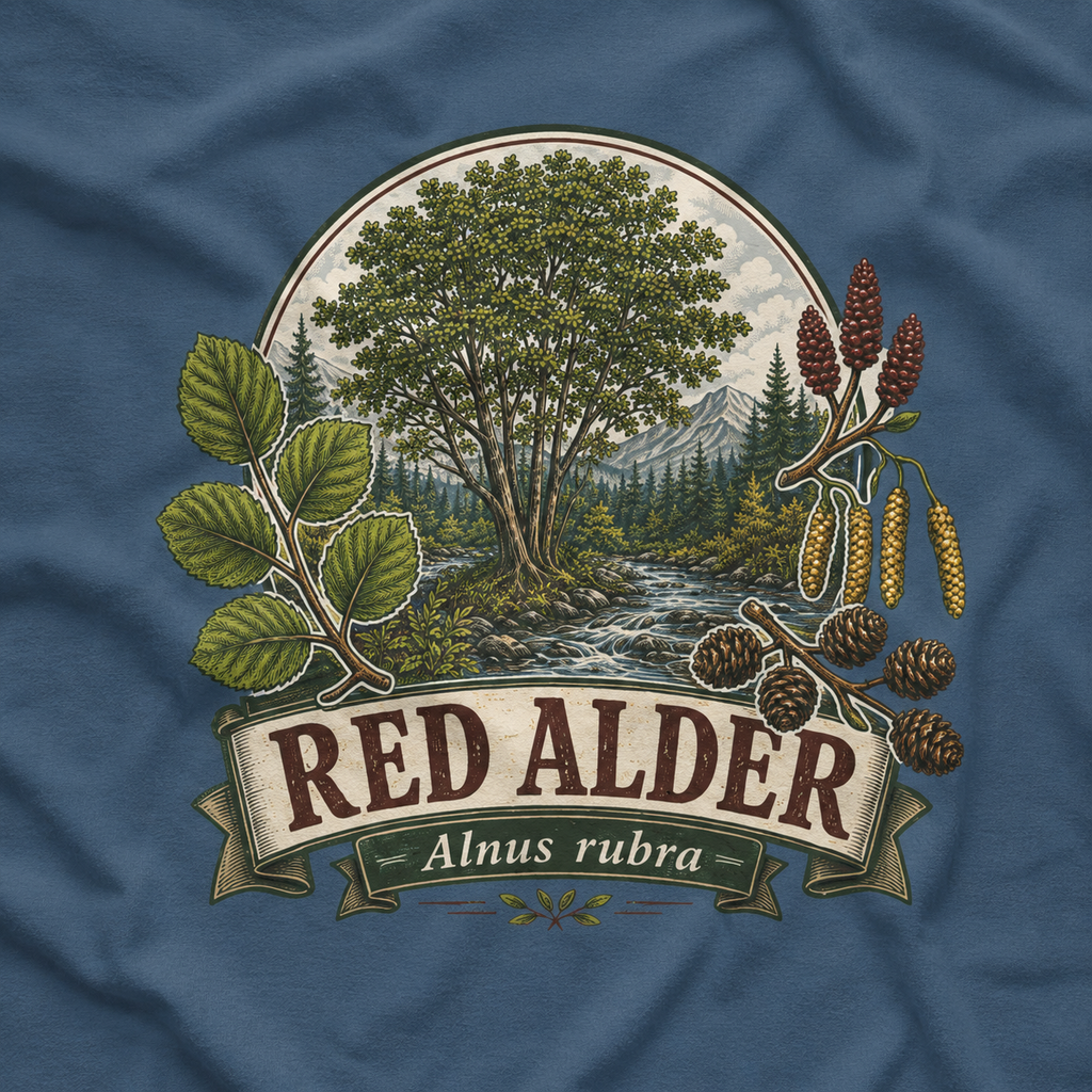 Red Alder, Alnus rubra T‑Shirt