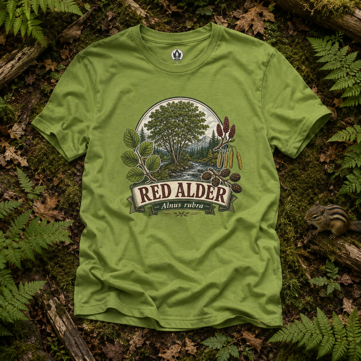 Red Alder, Alnus rubra T‑Shirt
